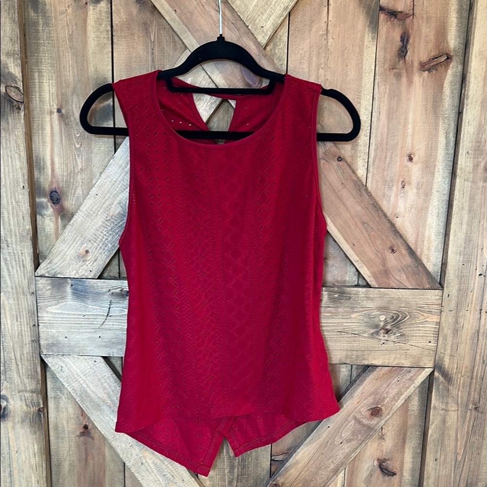 Elegant Red Sleeveless Top